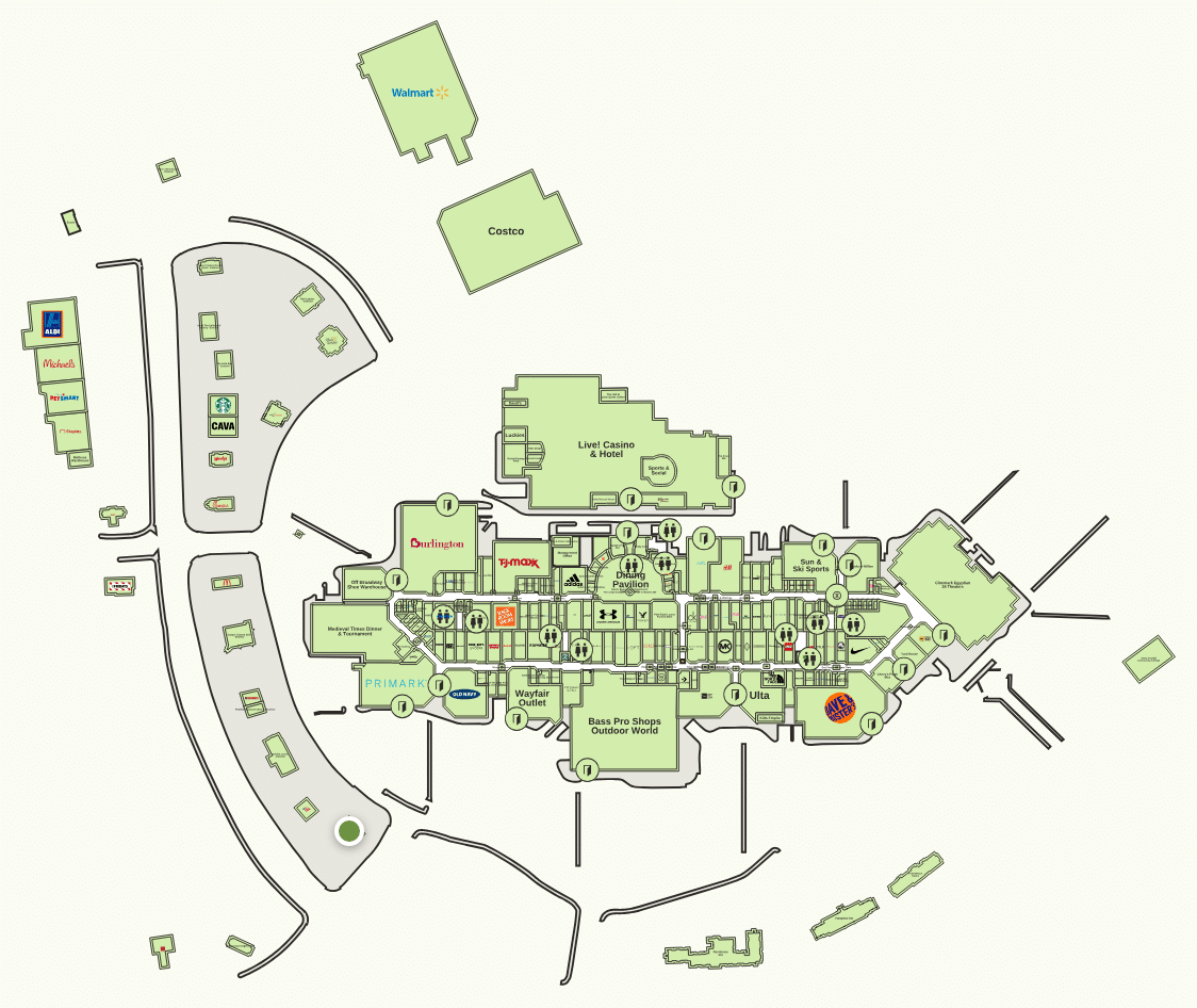 Arundel Mills directory map floor plan