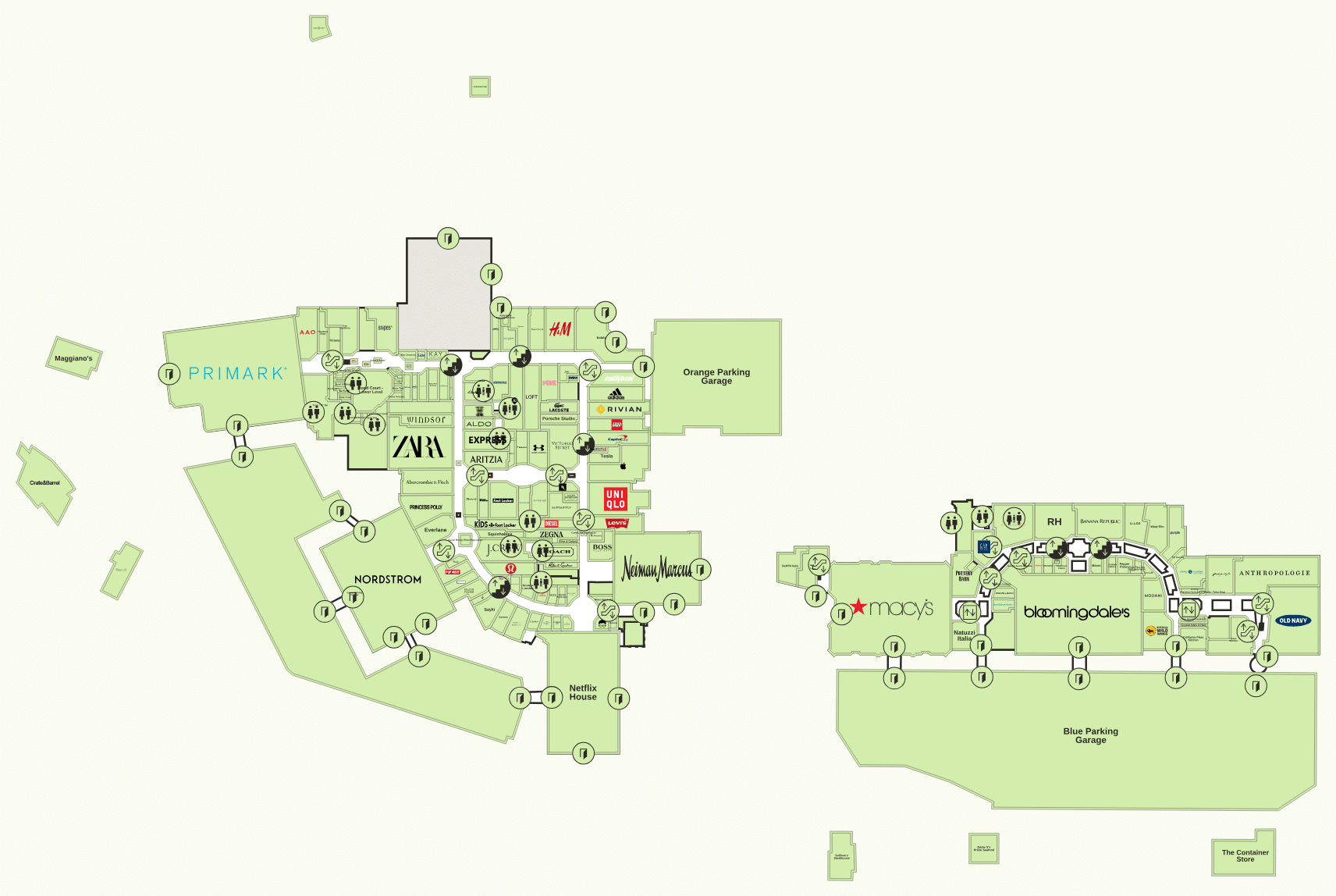 King of Prussia directory map floor plan