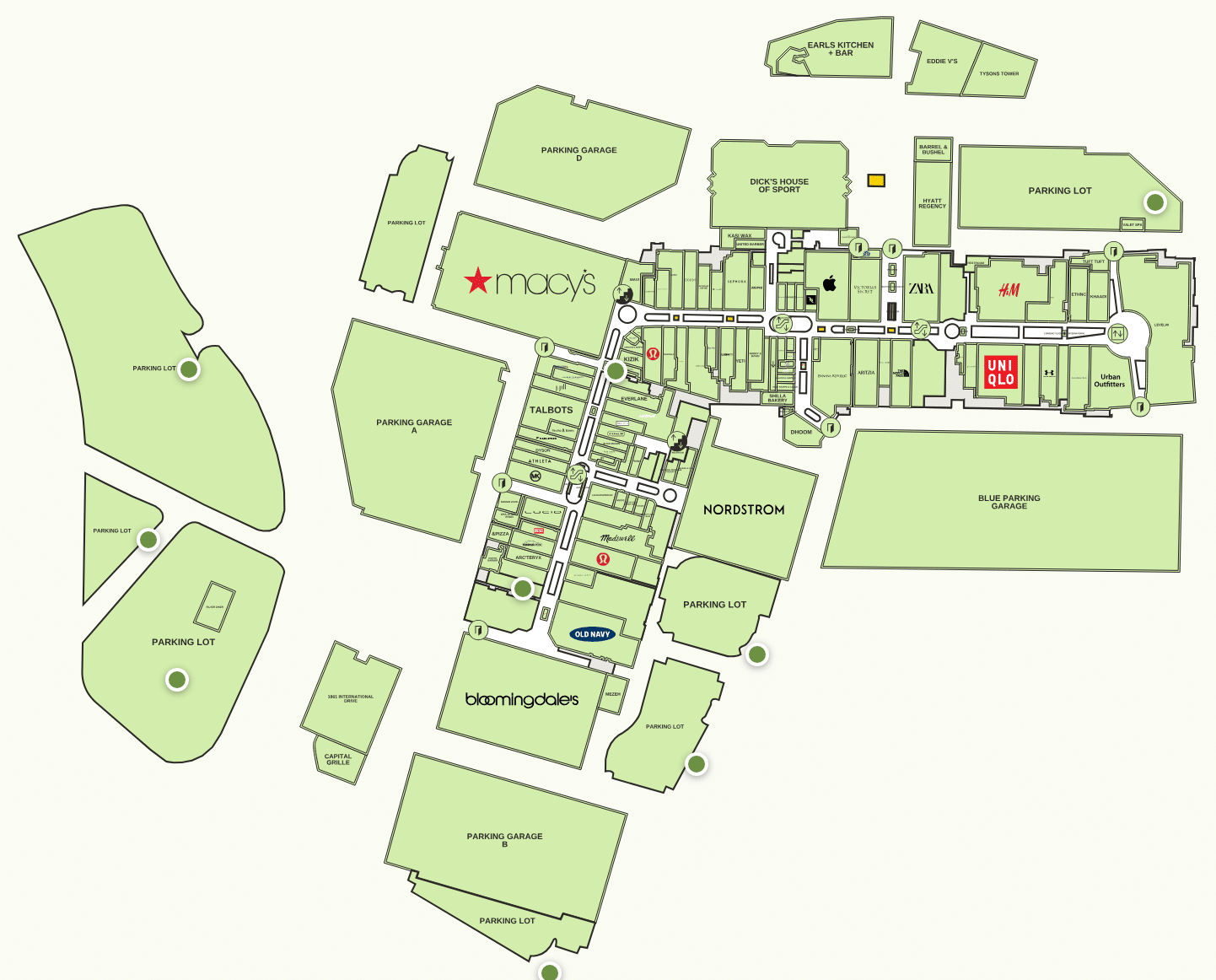 Tysons Corner Center directory map floor plan